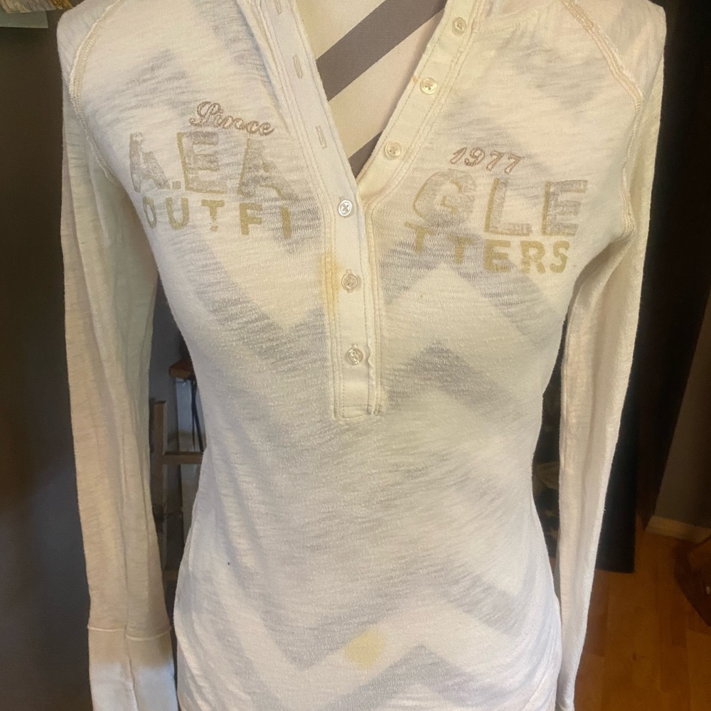 American Eagle size medium, has two spots on May come out in wash.